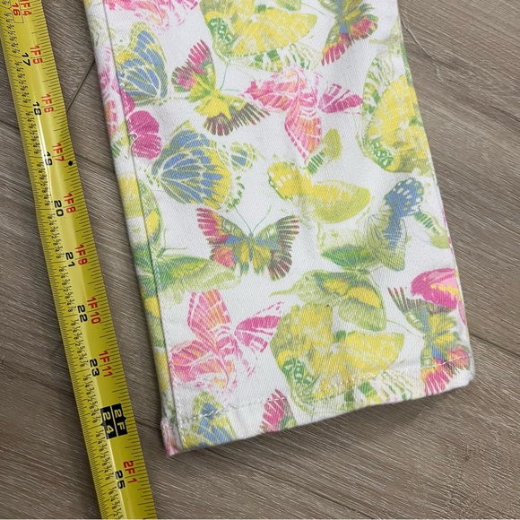 Talbots Jeans 10/30 Heritage Slim Crop All Over Print Butterflies Stretch - Picture 4 of 9